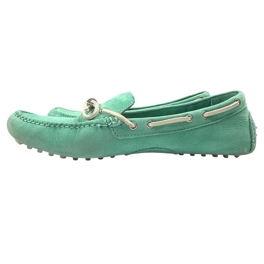 Cole Haan Nike Air Teal Green Leather Driving Loafers Shoes Mens 10B